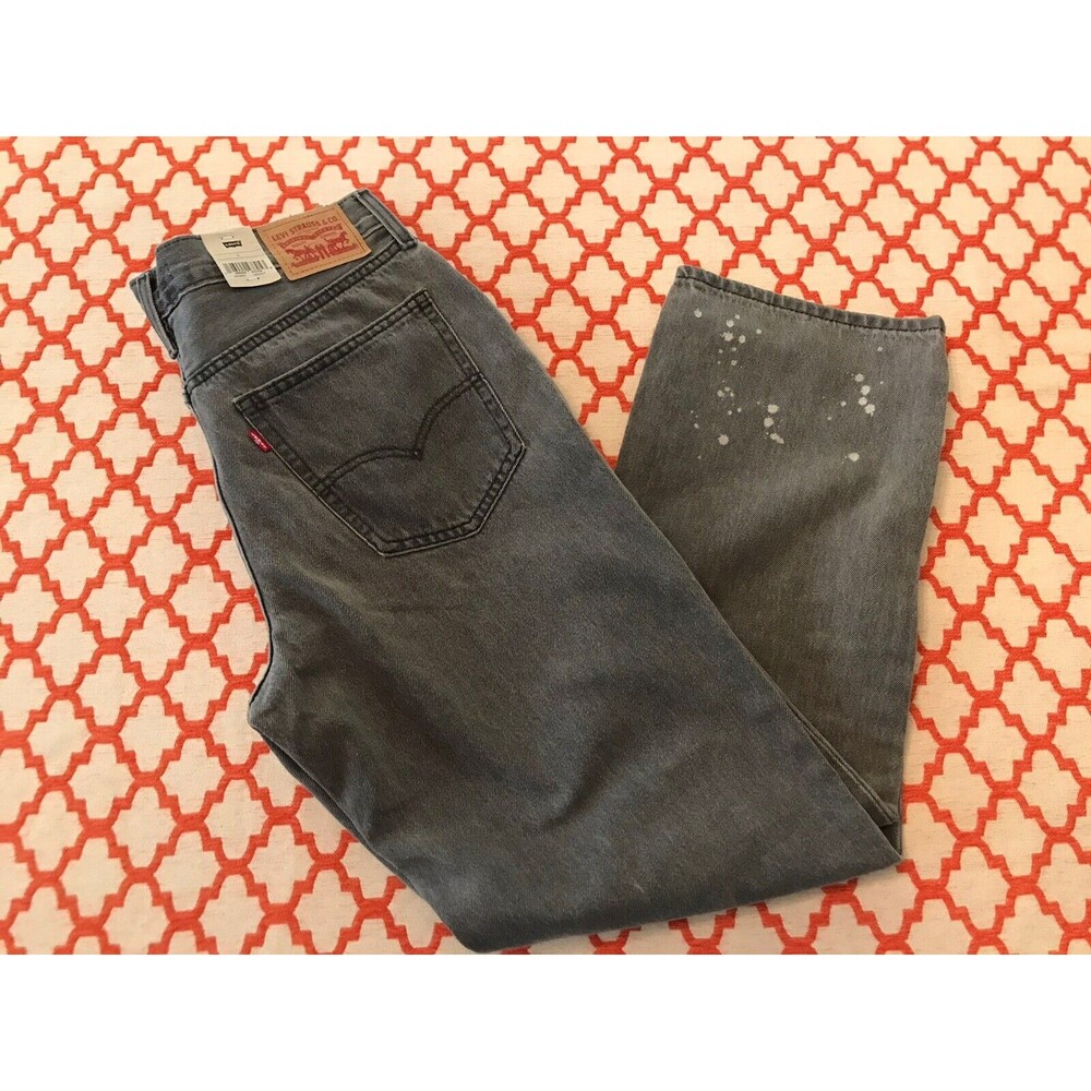 LEVI’s WOMENS LOW PRO STRAIGHT RELAXED FACTORY BLEACH SPOT GREY JEANS Sz 31 NWT
